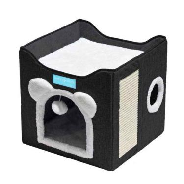 Imagem de Cama para Gatos com 2 Andares Dobrável Casinha Com Arranhador Pet Toca