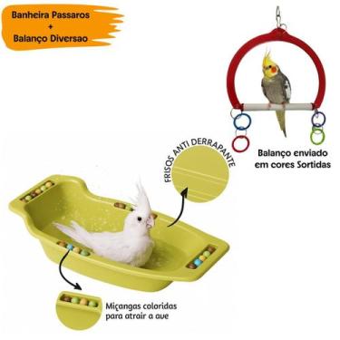 Imagem de Kit Banheira Grande decorada + Balanço Diversao Passaros - toco tucano