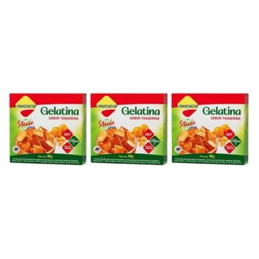 Imagem de Gelatina Diet Plus Tangerina Com Stevia 10g Lowçucar Kit 3 Sobremesa Z