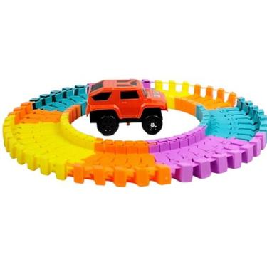 Imagem de Pista De Corrida Para Montar Com 48 Peças 60cm E Carrinho A Pilha Brin