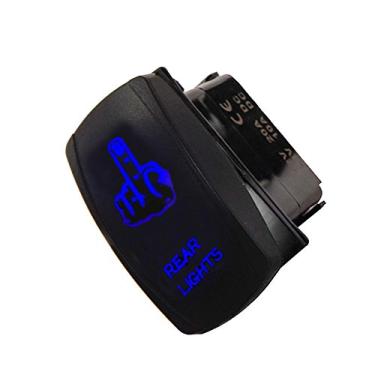 Imagem de ESUPPORT Interruptor basculante de botão de luz de carro 12V 20A luz traseira LED azul ON OFF 5 pinos
