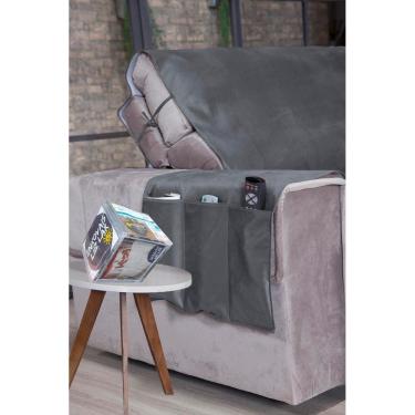 Imagem de Protetor Sofá Retrátil Assento 2,40m Camurça Suede 2Md Cinza