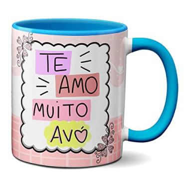 Imagem de Caneca Dia Dos Avós Presente Te Amo Muito Vó Rosa Fofa (Azul)