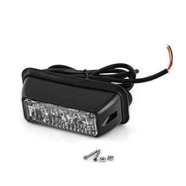 Imagem de Luz estroboscópica de aviso de emergência, 3 LEDs para caminhão de carro Luz de aviso estroboscópica de emergência indicador de perigo grade flash (branco)