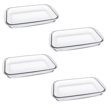 Imagem de Jogo com 4 Marinex Retangular Médio 2,2L em Vidro Nadir Figueiredo