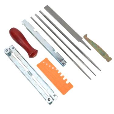 Imagem de Kit de afiador de motosserra, lima durável de motosserra Retângulo redondo de bloqueio rápido para afiar e outras lâminas