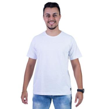 Imagem de Camiseta Masculina Básica 100% Algodão Branco The Bruwny