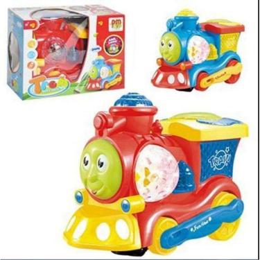 Imagem de Brinquedo Trem Trenzinho Projeta Imagem Dinossauro Colorido Bate e Volta Com Som e Luz + Globo Giratório