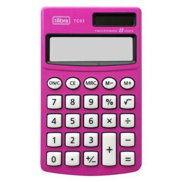 Imagem de Calculadora De Bolso 8 Dígitos Grande Tc03 Rosa - Tilibra