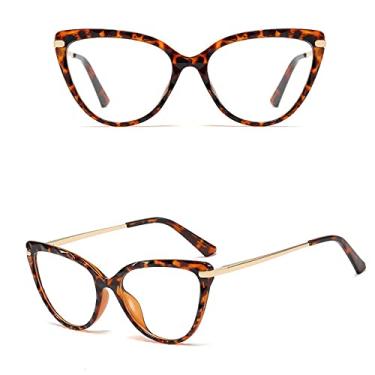 Imagem de Óculos de olho de gato fashion para mulheres retrô feminino óculos claros populares mate, 3, china