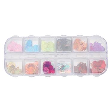 Imagem de 12Grids Chama Nail Art Adesivos Glitters Fogo Forma Flocos Unha Sequins 3D Nail Art Decalques Charms Foils para Mulheres Nail Art Decoração