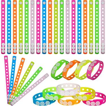 Imagem de 30 pulseiras de silicone que brilham no escuro para crianças, pulseira ajustável que brilha no escuro, presentes de festa multicoloridos para meninas, meninos, natação, prêmio de atividades de aula