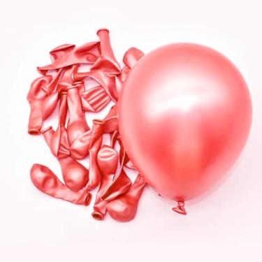 Imagem de Balão Bexiga Metalizado Chrome Vermelho Redondo Festball 5 Polegadas 25 Unidades