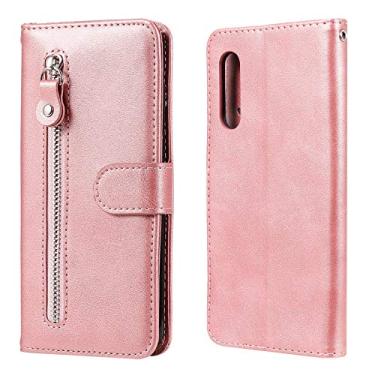 Imagem de HONGYAN Capa de telefone Para LG Velvet Fashion Texture Zipper Horizontal Flip Capa de Couro com Suporte e Slots para Cartões e Carteira Capa protetora