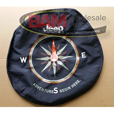 Imagem de Acessórios Jeep 82210884AB Capa de pneu sobressalente de tecido com o logotipo The Adventure Begins Here
