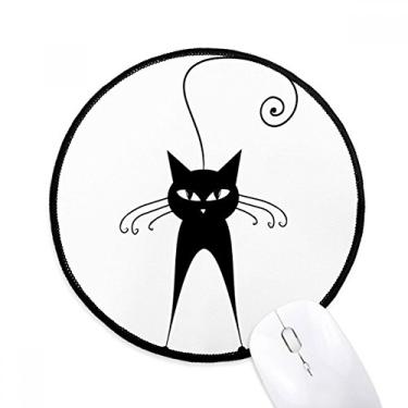 Imagem de Mouse pad bonito para amantes de animais de estimação preto tapete redondo para escritório