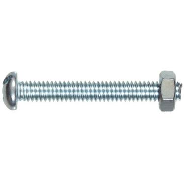 Imagem de The Hillman Group 7728 Parafuso de máquina de cabeça redonda com porca, 0,6 cm x 3,8 cm, pacote com 5