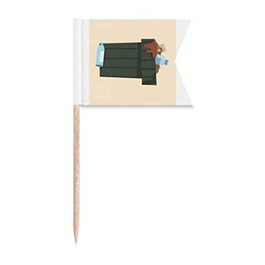 Imagem de Bandeiras de palito de lixo para recuperação de resíduos de lixo, marcadores de rotulagem para bolo de festa, placa de queijo, comida