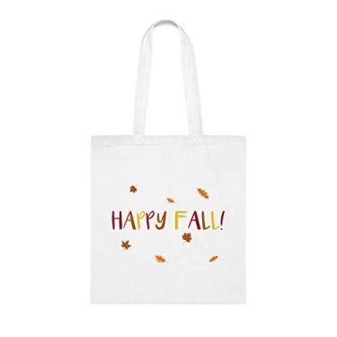 Imagem de Sacola Happy Outono, presente de outono, bolsa de ombro de outono, sacos reutilizáveis de outono, ideia de presente de cesta de Natal de aniversário, presente para ela, presente para