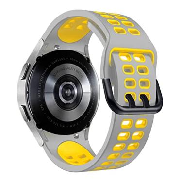 Imagem de HAZELS Pulseira de silicone oficial de 20mm para Samsung Galaxy Watch4 Classic 46 42mm/44 40mm Smartwatch Ridge Sport Pulseira Watch Band Correa (Cor: Cor R, Tamanho: Watch4 46mm)