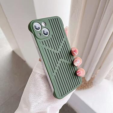 Imagem de Estojo de dissipação de calor respirável ultrafino sem moldura para iPhone 13 12 11 Pro Max plástico rígido Candy Color, verde escuro, para iphone 12 Pro