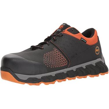 Imagem de Timberland PRO Tênis masculino Ridgework Low Composite Safety Toe impermeável para trabalho industrial, Preto/laranja, 39