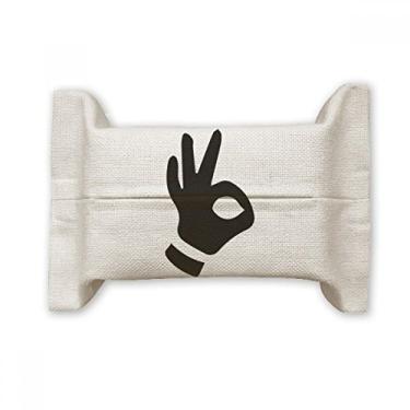 Imagem de Bolsa de linho de algodão com estampa de contorno de gesto OK