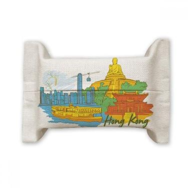Imagem de China Hong Kong Victoria suporte de capa de papel para lenços faciais em aquarela saco de linho de algodão