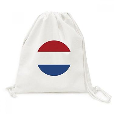 Imagem de Mochila de lona com cordão da bandeira nacional da Holanda da Europa