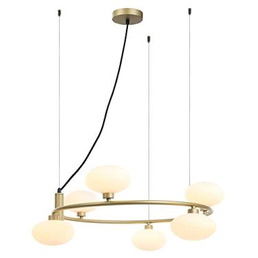 Imagem de Pendente Samba Metal Dourado e Vidro Leitoso Bella