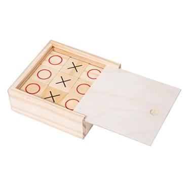 Imagem de Generic Tic TAC Toe Jogo de Madeira Brain Teaser Family Children Puzzle Game Tic TAC Toe Board Game Xoxo Jogo de Tabuleiro para Famílias Adultos, 11,1cm x 11,1cm x 4cm