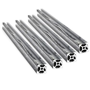 Imagem de 4 peças de 400 mm de alumínio extrusão série 2020 trilho de perfil de alumínio padrão europeu com tampa de extremidade para peças de impressora 3D, extrusão de perfil de alumínio, trilho linear com extremidade rosqueada M6 x 13 mm