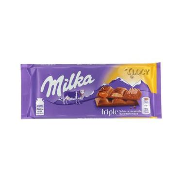Imagem de Chocolate Ao Leite Com Recheio De Creme Com Caramelo E Amênd - Milka