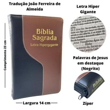 Imagem de Bíblia Sagrada Letra Hiper Gigante Arc Almeida Revista E Corrigida Com