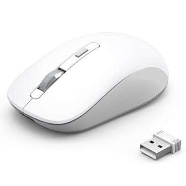 Imagem de Mouse Bluetooth JOYACCESS 2.4G sem fio, modo duplo (Bluetooth 5.0/3.0+USB), mouse de computador para laptop/computador MacBook/Windows/MacOS/ Android - branco