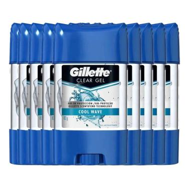 Imagem de Kit Desodorante Gillette Clear Gel Cool Wave 82g - 9 Unidades