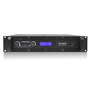 Imagem de Sound Town Amplificador de potência profissional montável em rack de 2 canais 1500 W com filtro de passagem baixa, visor LCD (NIX-A6PRO)