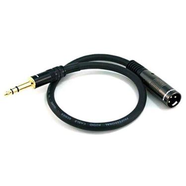 Imagem de Monoprice Cabo 104759 Série Premier XLR macho de 1,5 metro para TRS macho 16AWG de 1/4 polegada preto