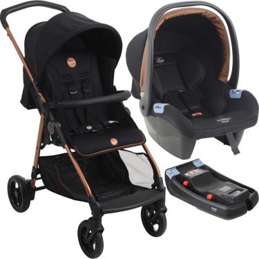 Imagem de Carrinho de Bebe com Bebe Conforto e Base Burigotto Lui Cobre
