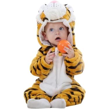 Imagem de Fantasia de tigre para criança, quente e confortável, fantasia de bebê, fantasia de halloween, design de desenho animado, menino/377 (Color : Tiger, Size : 120)
