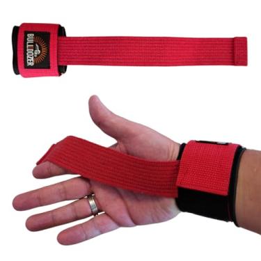 Imagem de Strap Com Munhequeira Musculação Academia Grip - Vem O Par (Vermelho)