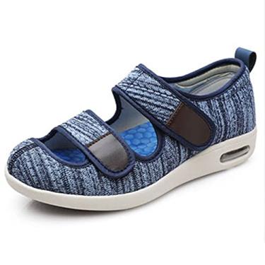 Imagem de Sandálias de verão respirável para pés inchados, conforto ajustável dedo aberto espuma de memória artrite edema sapatos internos antiderrapantes, para pés inchados sapatos de caminhada (Color : Light