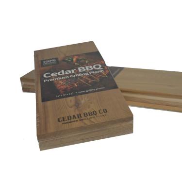 Imagem de Tábuas de grelhar cedro premium para churrasco de cedro - conjunto de 4 peças - 12,7 cm x 28 cm - cedro vermelho ocidental - sabor perfeito de cedro esfumaçado