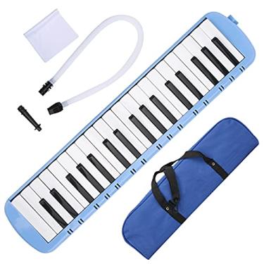 Imagem de MUNEFE Instrumento de melodia soprano de 37 teclas, teclado de piano de ar com bolsa de transporte, instrumento de teclado de piano para iniciantes (azul)