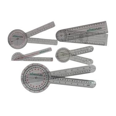 Imagem de AnthroFlex Conjunto de 6 goniômetros: 30,5 cm, 20,3 cm, 15,2 cm, 180, dedo, coluna vertebral - para medir amplitude de movimento das articulações para fisioterapia e terapia ocupacional - CM e