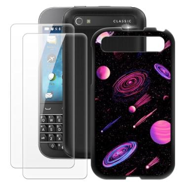 Imagem de MILEGOO Capa para BlackBerry Classic + 2 peças protetoras de tela de vidro temperado, capa ultrafina de silicone TPU macio à prova de choque para BlackBerry Q20 (9 cm)