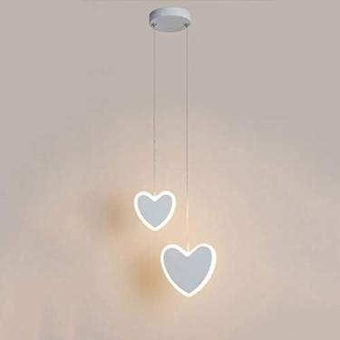 Imagem de Lustres de LED em forma de coração Amor Luminárias pendentes Reguláveis ​​Tricolor Moderno Nórdico Simplicidade Luminária de teto Moderna sala de jantar Quarto Iluminação de luxo Jane Sala d