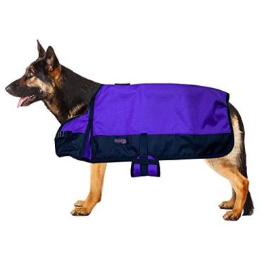 Imagem de HILASON Cobertor impermeável para cães 200 g/m2 1200D para inverno roxo e preto | Casacos e cobertores para cães | jaquetas quentes à prova d'água | Casaco para cães | Cobertor para animais de