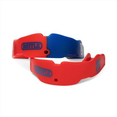 Imagem de Protetor bucal adulto de 2 cores da Battle Sports (pacote com 2), vermelho/azul royal