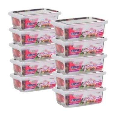 Imagem de Kit 10 Marmitas Fitness 750ml Freezer E Microondas Potes Plásticos com Trava Grande